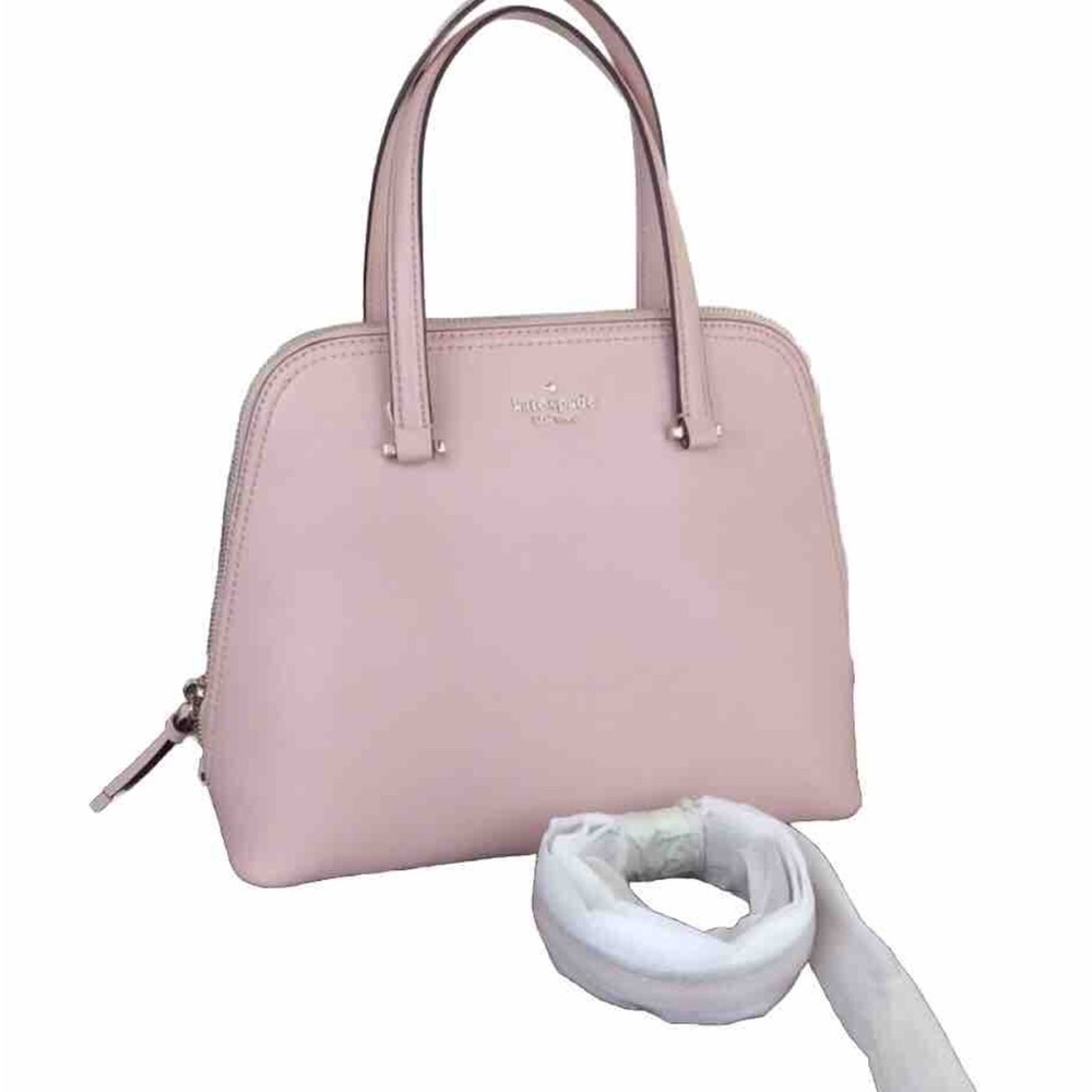 Kate Spade Rose Smoke (Pink)  Meduim Dome Satchel Pebble Embossed Crossb…